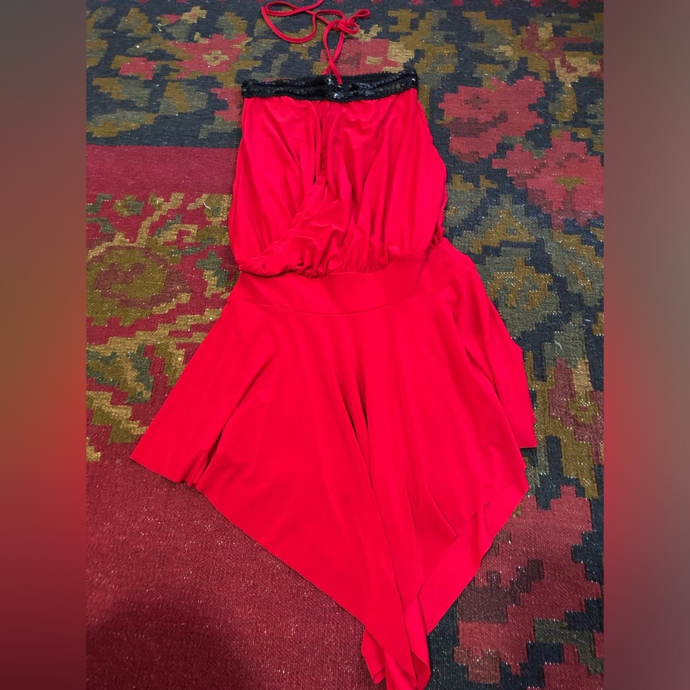 Vintage- Red Dress hi love with rhinestones s